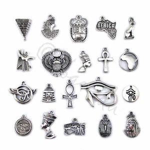 Egyptian Charms Set 20PCs Silver Egypt Pendants Mix CM05202024 - 10, 20 Or 50PCs - Picture 1 of 10