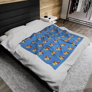 Fennekin Velveteen Plush Blanket pokemon, cloth, cover, covering - Picture 1 of 4