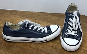 Navy Blue Converse All Star Low Top Sneakers SZ Women’s 7 Canvas Classic m9697y - Picture 1 of 19