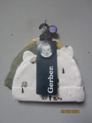 Gerber Baby Boy 3-Piece Camping Caps Size Newborn - Image 1 of 2