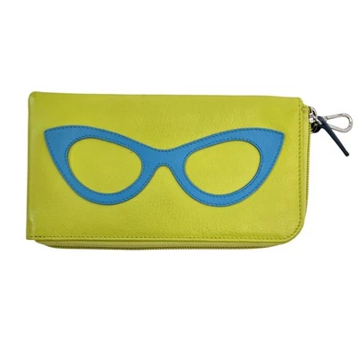 Combo billetera estuche anteojos de cuero genuino ili New York con cierre de cremallera Foto 1 de 4