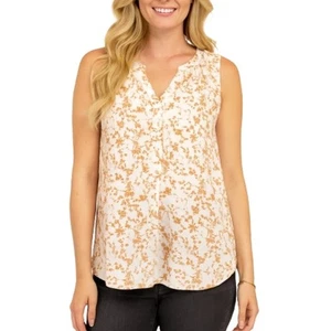 Blusa 41 Hawthorn Floral Cuello en V Sin Mangas Elastizada Multicolor Nueva con Etiquetas Talla XL - Imagen 1 de 7