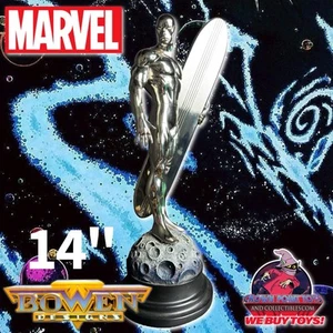 BOWEN SILVER SURFER 14โ SIZE STATUE CHROME OPEN HAND VERSION MARVEL - Picture 1 of 19