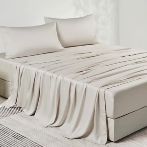 King Sheet Set, Luxury Rayon Derived from Bamboo, Cooling Bed Sheet Set - Ult... - Bild 1 von 6