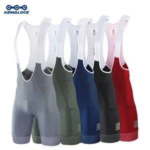 Cycling Bib Shorts With Side Pockets Man Blue&Grey&Red Bike Shorts Gel Pad - Picture 1 of 29
