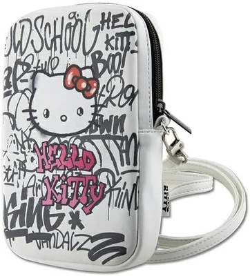 Hello Kitty Graffiti Head Universal Phone Bag with Strap White - HKPBPDGPHE - Image 1 of 4