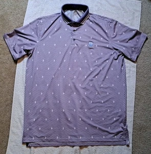 GREYSON Mens Large Diamonds All Day Golf Polo Shirt-Purple Lavender Geometric - Picture 1 of 11