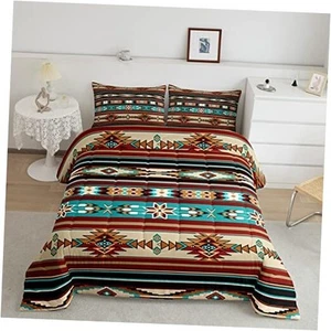 Western Decor Comforter Aztec Comforter Set Cowboy Cowgirl Full Multi 24 - Picture 1 of 7
