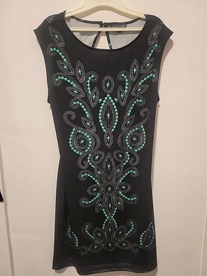  Vestido Rampage preto sem mangas feminino tamanho XL 35 polegadas longo 34 no busto - Imagem 1 de 4