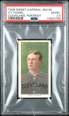 1909-11 T206 Sweet Caporal 350/30 Cy Young Cleveland, retrato PSA 2,5 Foto 1 de 2