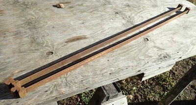 Vintage Set of Drop In Tapered Pin Antique Solid Iron Bed Rails - Image 1 of 4