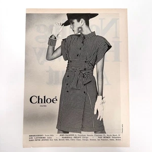 Chloe Paris Clothing 80s Fashion Polka Dot Dress Vintage Magazine Print Ad 1983 - Picture 1 of 1