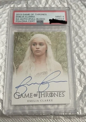 Emilia Clarke Games of Thrones Full Bleed Season 2 Autograph  2013 psa 9 - Image 1 of 3
