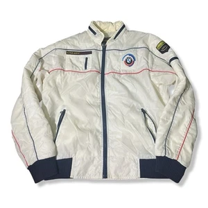 Vintage BMW White Racing Motorsport Jacket Men’s Size Large 80s - Bild 1 von 5