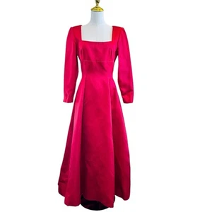 Vintage Oscar de la Renta Ruby Red Formal Satin Evening Gown Women’s 10 - Picture 1 of 21
