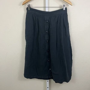 Jupe midi Pact Gauzy ligne A M noir moyen coton bio sorcière durable - Photo 1/5