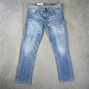 Pilcro and the Letterpress Jeans Women 28 Blue Denim Double Knee Carpenter Cargo - Picture 1 of 8