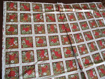 Cotton Fabric MAGICAL CHRISTMAS ROBINS 3" Squars Freedom Fabric London 23" x 44" - Image 1 of 4