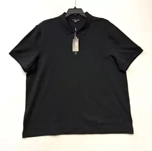 MICHAEL KORS MK Men's SS Polo Shirt Quarter Zip Black Sz 2XL NWT $118 - Picture 1 of 7