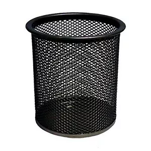 Portavasos de malla de acero de escritorio redondo para oficina en casa Ybm negro 1043 - Imagen 1 de 1