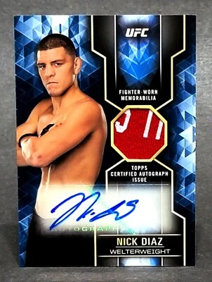 2017 Topps UFC Knockout Autographed Relics Blue #KAR-ND Nick Diaz 19/25 - Image 1 of 2