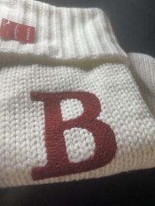 Letter Initial "B" 17" White Monogram Xmas Stocking Knitted Knit By: Target NWT