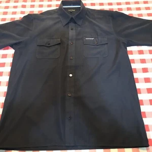 Kickers Vintage Retro Navy Blue Casual Shirt Men's Short Sleeve Size Large - Picture 1 of 22