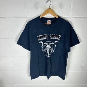 Vintage Dimmu Borgir Shirt Mens Extra Large Black Grindcore Death Metal Y2K Rock - Picture 1 of 10