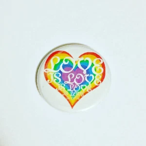 Love is Love is Love Button Pin - Picture 1 of 2