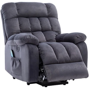 Electric Power Lift Riser Recliner Chair Sofa W/ Massage and Heat Armchair Grey - Picture 1 of 13