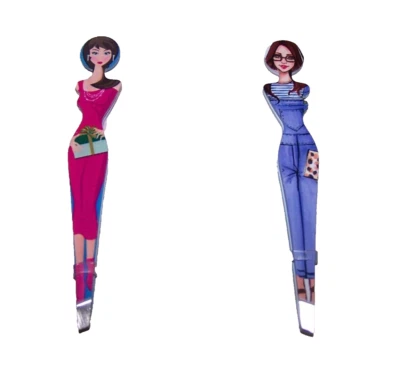 LOT OF 2 LADY TWEEZERS BY BEAUTY SECRETS  SLANTED TIP - Image 1 of 4