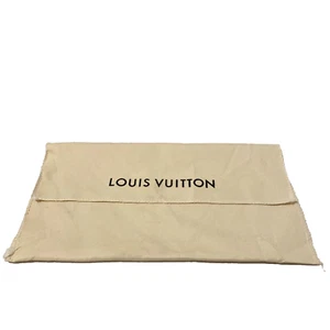 "Auténtica bolsa antipolvo Louis Vuitton plegable con solapa beige algodón 14"" x 8""" - Imagen 1 de 7