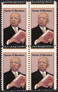 US # 2073 *MINT OG NH* { MISPERF ERROR BLOCK OF 4 } EFO 20c CARTER WOODSON 1984 - Picture 1 of 2
