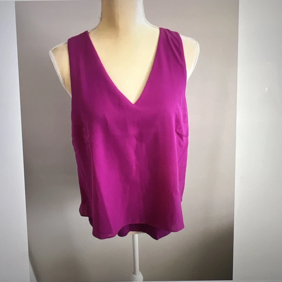 Bar III Women’s Pink Sleeveless Overlay Top Blouse Size Medium** - Image 1 of 4