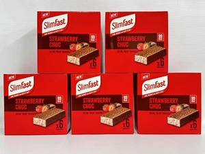 SlimFast STRAWBERRY CHOC Bars - Low Calorie Chocolate Snack, 30 x 25g Multipack - Picture 1 of 5