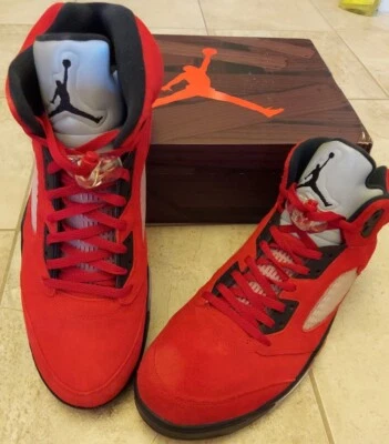 Nike Air Jordan 5 Retro Raging Bull 2021 Toro Bravo DD0587-600 Talla 17 Rojo Gamuza Foto 1 de 4