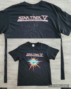Vintage 80s Star Trek The Final Frontier 1989 Sz L Single stitch T-Shirt Sci Fi - Picture 1 of 9