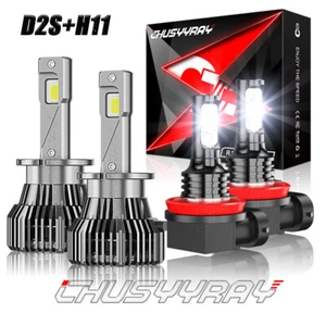 FIT Volvo S40 2005 2006 2007 D2S+H11 HID Headlight white Low Beam Fog Light 4x - Picture 1 of 18