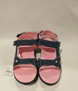 SO Youth Girls Water Friendly Sandals 'Tropical Wave Envy' Navy and Pink Size 5 - Picture 1 of 7