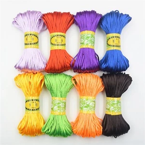 22 Yards 2.5mm Braided Macrame Satin Silk Cord Chinese Knot Nylon Rattail Thread - Picture 1 of 28