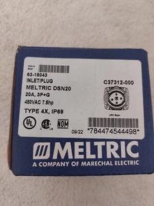 MELTRIC 63-18043 20A 480V INLET/PLUG ( LOT OF 4 ) - Picture 1 of 2