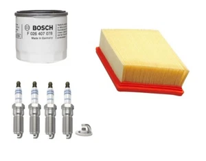 Service Kit Fits Ford Fiesta VI 1.25 1.4 1.6 Ti Bosch Air Oil Filter Spark Plugs - Picture 1 of 5