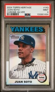 JUAN SOTO 2024 Topps Heritage #143 CROMO PLATA/375 NYY PSA 9 solo 1 superior - Imagen 1 de 3