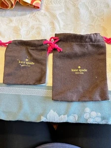 Kate Spade NY 2 Pequeña Bolsa de Joyería Marrón Bolsa para el Polvo con Cordón Envío Gratis - Imagen 1 de 1