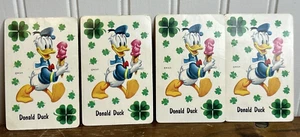 Menge 4 Donald Duck Karten 1964 Walt Disneyland Vintage vierblättriges Kleeblatt - Bild 1 von 5