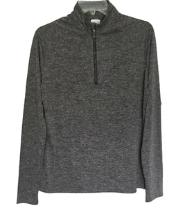 Callaway Damen Oberteil Größe Large Pullover 1/4-Reißverschluss Langarm Logo grau meliert - Bild 1 von 9