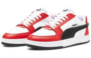 PUMA CAVEN 2.0 VTG LOW LACE-UP SNEAKERS MEN SHOES WHITE/RED/BLACK SIZE 12 NEW - Picture 1 of 8