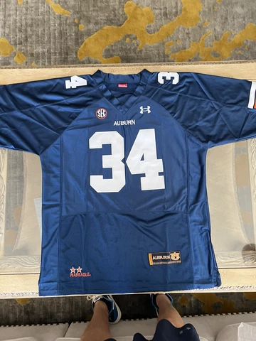 Bo Jackson Jersey NEW Mens Large Blue Auburn Tigers Raiders Cover