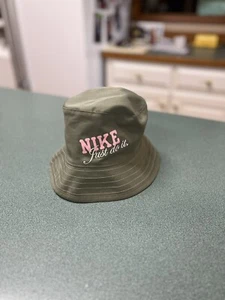Nike Kids' Youth Bucket Hat - Size S/M Front Logo Just Do It Gray & Pink - Picture 1 of 5