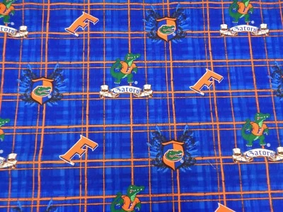 UNIVERSITY of FLORIDA GATORS NEW FOOTBALL SQUARE DESIGN  1 REMNANT  100% COTTON - Image 1 of 4